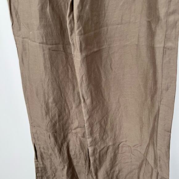 Anine Bing High Rise Pleated Trouser Pants Linen Blend - Picture 4 of 10